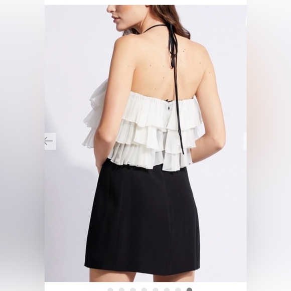 Alexis Dolci mini Dress. $625 retail. Black with ruffle detail on the bust. - Picture 2 of 11